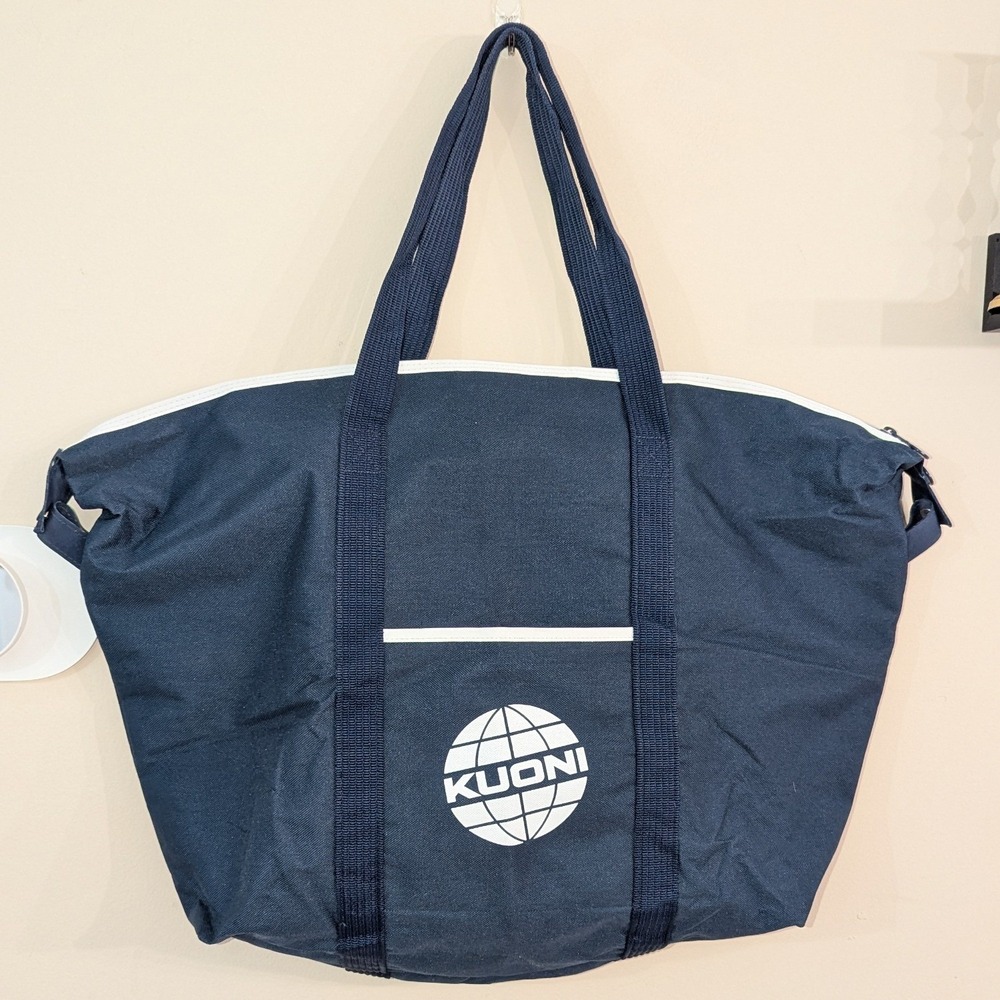 Vintage Kuoni Tote Bag Navy Blue Canvas Large Travel‎ Weekend Shoulder Bag